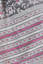 Black Floral Pure Gachi Tussar Kantha Saree - Image 6