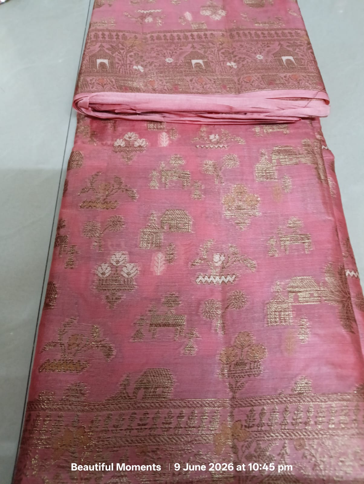 PHOTO-2026-06-10-16-57-38 Pure Kosa Silk Saree with Gold Zari Brocade Temple Motifs – Dusty Rose | Supriyaa Silk - Image 1